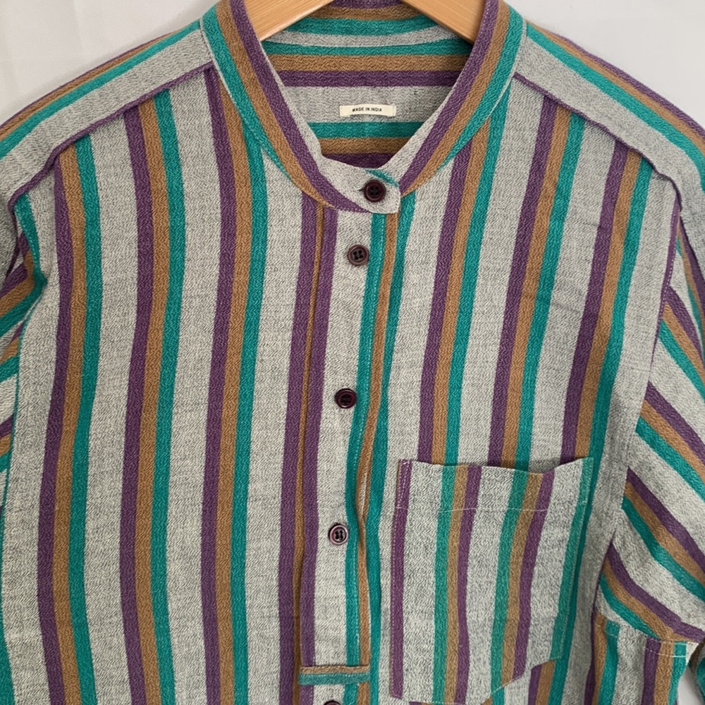 Isabel Marant Striped Midi Dress in Teal, Purple, Brown - Picture 4 of 14